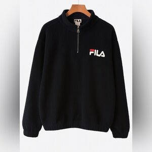 Vintage FILA teddy pullover Sherpa fleece sweater jacket men’s sz L retro 90’s